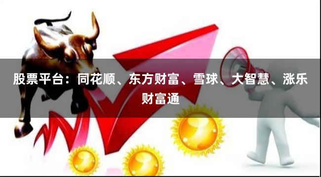 股票平台：同花顺、东方财富、雪球、大智慧、涨乐财富通
